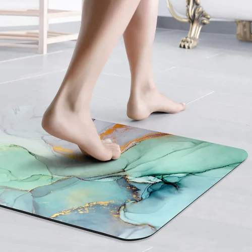 Vista 6 de Gibelle Alfombra de baño antideslizante, juego de baño con cortina de ducha, alfombra y accesorios, cortina de baño de 72 pulgadas de ancho x 78