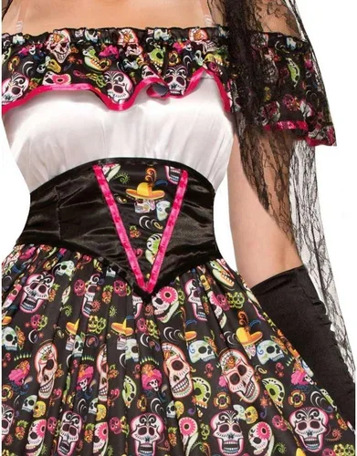 Vista 2 de Forum Novelties Disfraz de dama española del Día de Muertos para mujer, Multi