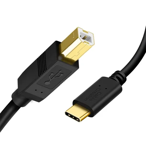 Vista 11 de CableCreation Cable de impresora USB C a B de 3.3 pies, escáner y cable MIDI para piano digital Yamaha Casio, controlador DJ, 1 M, negro