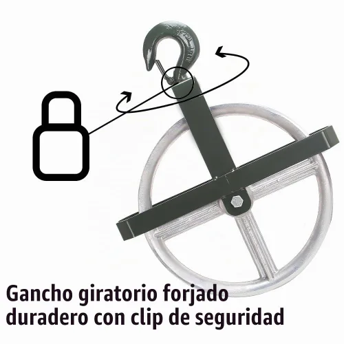 Vista 4 de POPMOON - Polea de alzamiento de andamio de 12 pulgadas, ruedas de aluminio