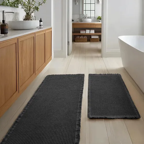 Vista 48 de JIUZHEN Tapete de Baño Mejorado con Diseño de Gofre Súper Absorbente Tapetes de Baño Antideslizantes Alfombras de Baño Lavables a Máquina de Secado