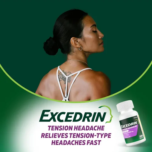 Vista 16 de Excedrin Cápsulas para Alivio del Dolor de Cabeza por Tensión, Acetaminofén 500mg, Cafeína 65mg, Analgésico, Sin Aspirina, 100
