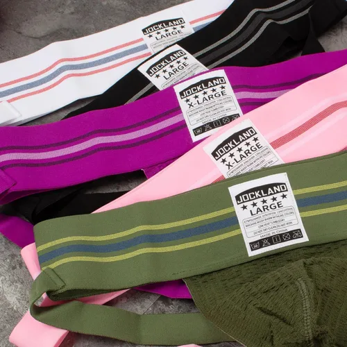 Vista 6 de Jock Straps para hombre, ropa interior atlética de banda ancha de 3' Negro
