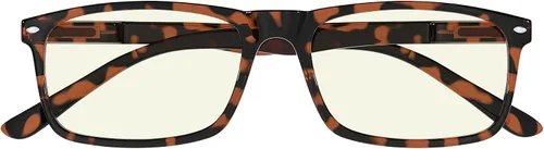Vista 10 de Eyekepper Blue Light Reading Glasses Men Women, Rectangular Black Frame Transparente