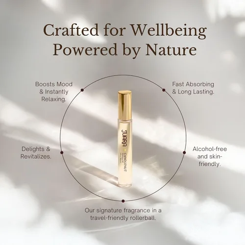 Vista 2 de Juara - Aceite de perfume Candlenut Roll-on Fragancia tropical para mujer Ingredientes naturales Lujo de larga duración Sin alcohol Sin