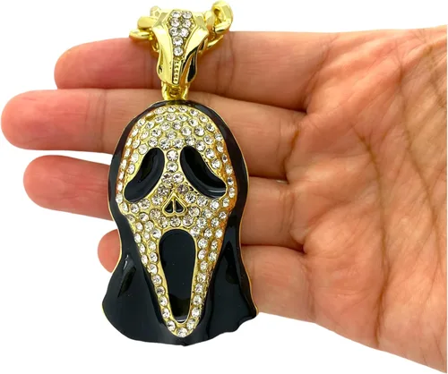 Vista 6 de Shiny Jewelers USA COLGANTE DE CADENA PARA HOMBRE ICED OUT RAPPER MASK HIP HOP CAJA DE 24 pulgadas, CUBANO, COLLAR DE CADENA DE CUERDA, Metal