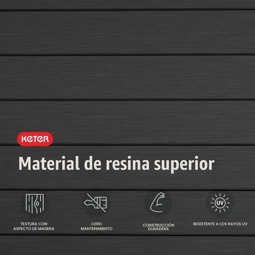 Vista 6 de Keter Astoria - Caja de almacenamiento exterior de 150 galones para Astoria Gris