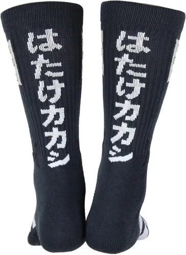 Vista 2 de Bioworld Naruto Shippuden Kakashi Hatake Hidden Leaf Village Logo Athletic Crew Socks, Naranja