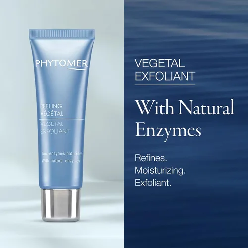 Vista 2 de PHYTOMER Exfoliante facial suave vegetal con enzima natural Limpia, elimina impurezas, refina la textura de la piel Ingredientes seguros
