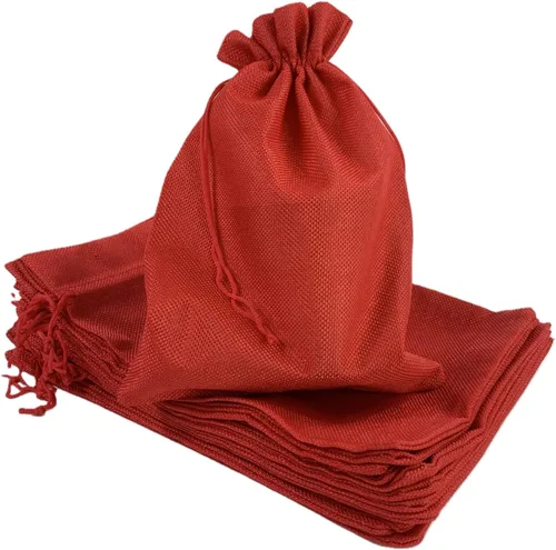 Vista 39 de Palmhomee Paquete de 20 bolsas de regalo de arpillera con cordón, bolsas de joyería de lino, bolsas de yute de boda para joyas y bolsas