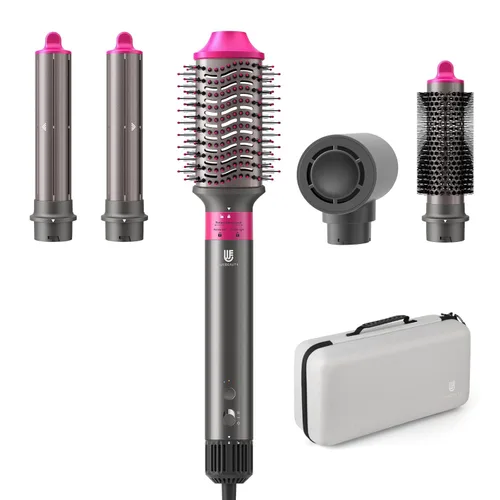 Vista 15 de Estilizador de aire caliente, cepillo secador de pelo con iones negativos, rizadores de cabello con enrollado automático y flujo de aire, moldeador