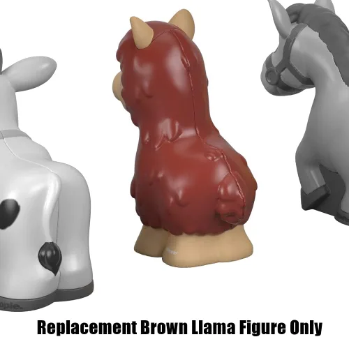 Vista 4 de Pieza de repuesto para el juego Fisher-Price Little People Farm Animal Friends - GFL21 ~ Figura de llama marrón de repuesto