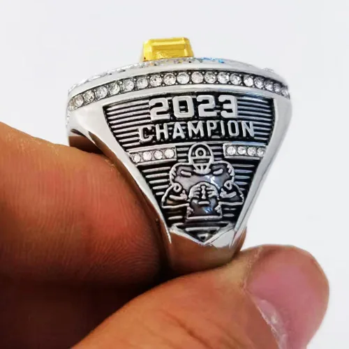 Vista 4 de Anillo de campeonato de fútbol de fantasía 2023 Premio Trofeo Premio Deporte MVP Ganador Campeón Anillo con caja