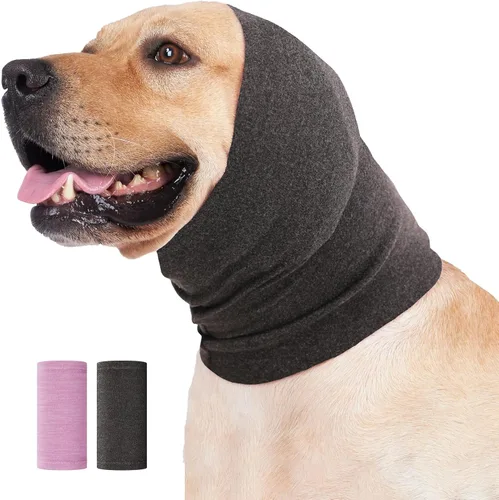 Vista 14 de Nanaki Sudadera con capucha calmante para perros, fundas silenciosas para la cabeza, cubiertas para las orejas, capucha para baño de ruido