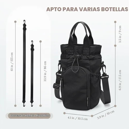 Vista 5 de Bolsa grande para botella de agua de 32/40/42/64 onzas, bolsa cruzada con cordón casual para taza de agua