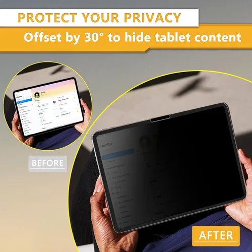 Vista 6 de ZOEGAA Pantalla de privacidad para iPad Pro de 11 pulgadas (chip M4 2024), protector de pantalla extraíble y reutilizable para iPad Pro de 11
