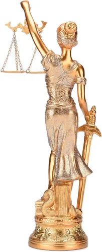 Vista 4 de BRABUD Estatua de resina para dama de la justicia, diosa griega romana de la justicia, 14.3 pulgadas de alto, estatua de ley, estantería de oficina