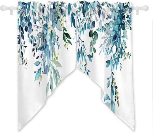 Vista 15 de Cortinas de cocina de estilo granja occidental con bolsillo para cortinero, pequeñas y cortas, estilo café rústico, cabaña, puerta de granero