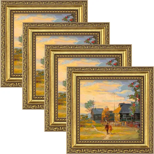 Vista 39 de eletecpro 8x10 Vintage Picture Frame, Glass Cover, Gold, 4-Pack Dorado