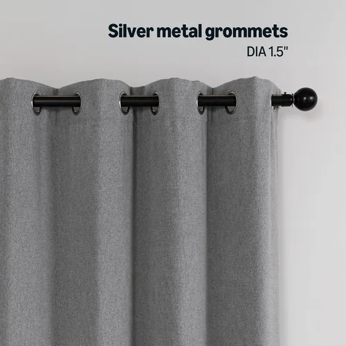 Vista 4 de Amazon Basics Cortinas de felpilla para oscurecer la habitación, cortinas filtrantes de luz para dormitorio y sala de estar, juego de 2 paneles