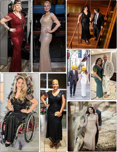 Vista 2 de Vestido de noche formal con lentejuelas y cuello en V para mujer, vestido largo de sirena de los años 20, vestido largo de fiesta maxi militar