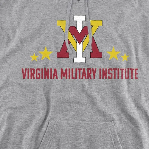 Vista 2 de LOGOVISION Sudadera con capucha unisex para adultos del Instituto Militar de Virginia