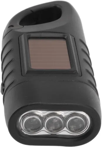 Vista 8 de Hand Crank Solar Flashlight, Rechargeable Survival Light for Outdoor Camping, Hiking, Emergency, Plastic 4.9x1.8in