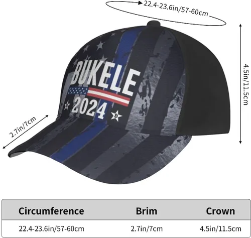 Vista 5 de Nayib Bukele 2024 - Gorra Tucker Gorras de béisbol ajustables, color negro, Negro