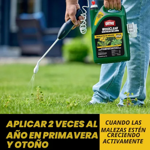 Vista 5 de Ortho WeedClear herbicida para césped con Comfort Wand, mata más de 250 malas hierbas incluyendo diente de león y trébol, 1 galón.
