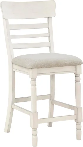 Vista 4 de Lexicon Héloïse - Silla de altura de mostrador (juego de 2), color blanco antiguo