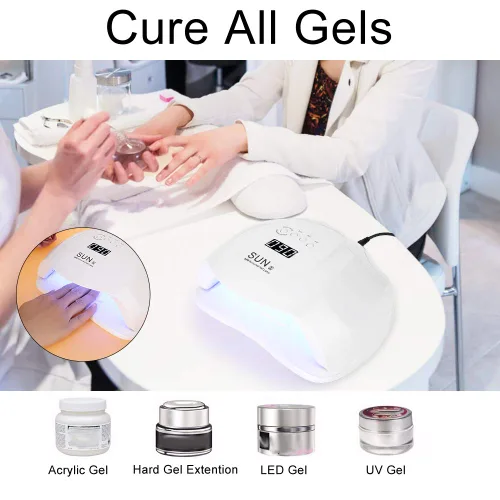Vista 8 de Lámpara de uñas LED, secadora de uñas de 54 W, máquina de secado de uñas LED, luz de curado de esmalte de uñas, fuente de luz dual, herramienta