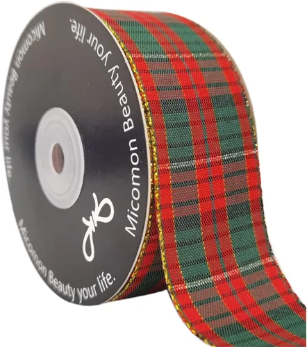 Vista 12 de Cinta a cuadros de guinga – 25 yardas, rojo y azul (3/8 pulgadas) para decoración de Navidad y embalaje de regalo