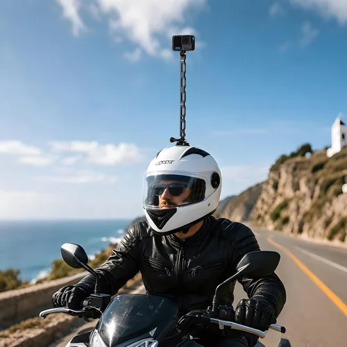 Vista 8 de HSU Brazo de extensión para GoPro, soporte de brazo de extensión de palo de casco de poste de aluminio
