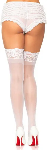 Vista 2 de Leg Avenue Women's Nylon Sheer Stockings with Lace Top