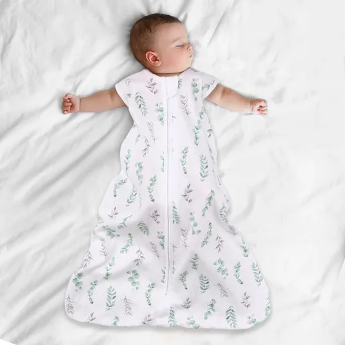 Vista 3 de The Peanutshell Saco de dormir para bebé niña, diseño floral de granja, tamaños hasta 12 meses (Medium/Large), Gris