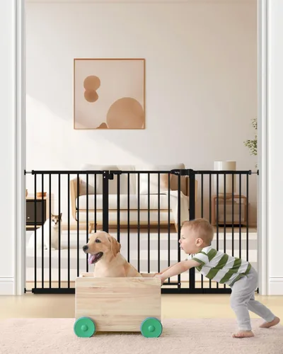 Vista 16 de keny - Puerta de seguridad para perros de 29 a 42.5 pulgadas para escaleras, cierre automático Puerta para mascotas fácil de montar a presión