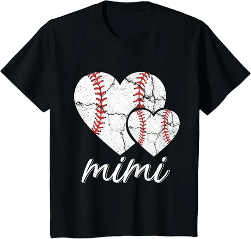 Vista 47 de Camiseta de béisbol Mimi para el Día de la Madre, Negro, S