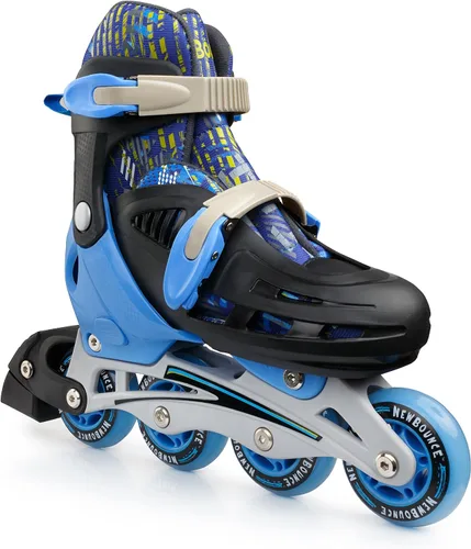 Vista 3 de New-Bounce - Patines en línea ajustables para niñas y niños, para niños, adolescentes y adultos jóvenes, patines al aire libre para niños de 8 a 12