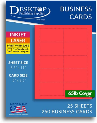 Vista 13 de 250 tarjetas de visita azul brillante de 3.5 x 2 pulgadas, hojas de papel de tarjetas de visita en blanco de colores imprimibles, tarjetas de visita