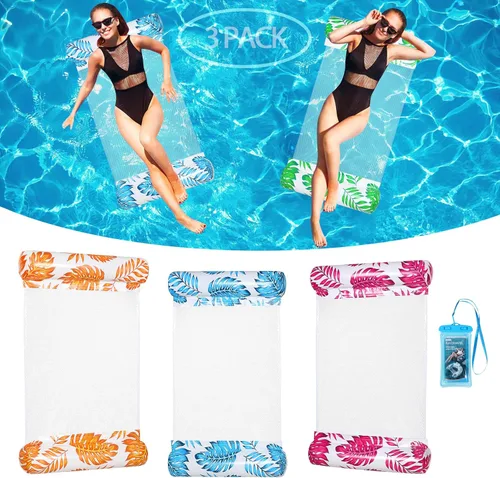 Vista 12 de 3/5/8 Pack Pool Hammock Upgrated Water Pool Floats, 4-in-1 XL (Hammock, Saddle, Lounge Chair, Drifter) Multi-Purpose Water Pool Float, Non-Stick PVC