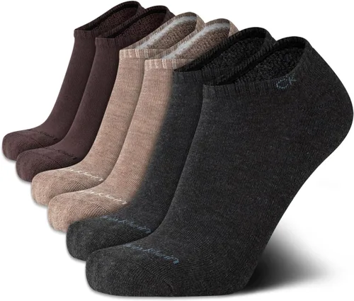 Vista 12 de Calvin Klein Calcetines para hombre, mezcla de algodón, acolchados, sin talla, forro de calcetines atléticos (6 unidades)
