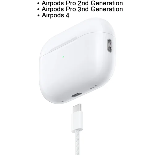 Vista 2 de Cargador Airpods Pro de 2ª/3ª generación, cable de carga USB-C Airpods 4 de 20 W, cable tejido USB C a USB C para AirPod Pro 3 (2025), auriculares