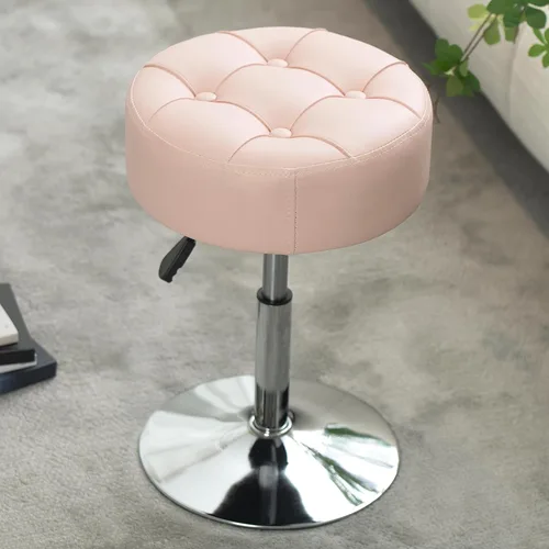 Vista 10 de Taburete de tocador ajustable con espuma de alta densidad que no se hunde y base de metal Silla giratoria de maquillaje, taburete de maquillaje