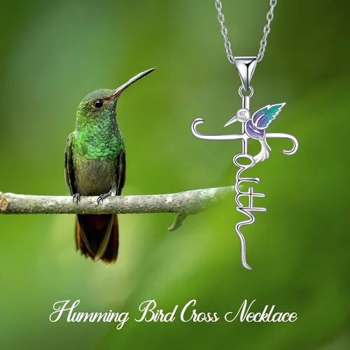 Vista 6 de TALYKONG LadybugHummingbird Necklace Gifts for Women Ladybug Cross Faith Necklace Christmas Jewelry for Mother Daughter Grandma