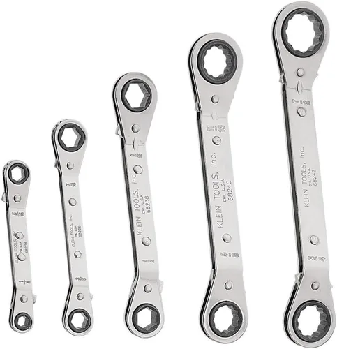 Vista 7 de Klein Tools 68245 Juego de llaves de trinquete reversibles, fabricadas en Estados Unidos, 5 piezas, color negro