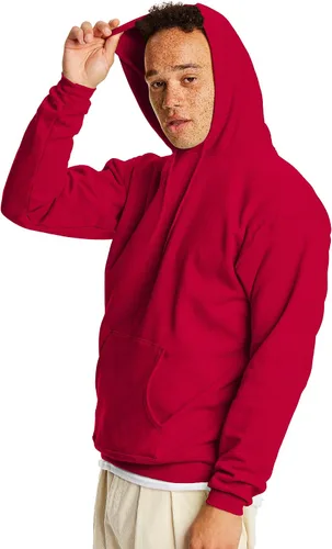 Vista 3 de Hanes - Sudadera para hombre con capucha de vellón EcoSmart de mezcla de algodón sin botones ni cremallera