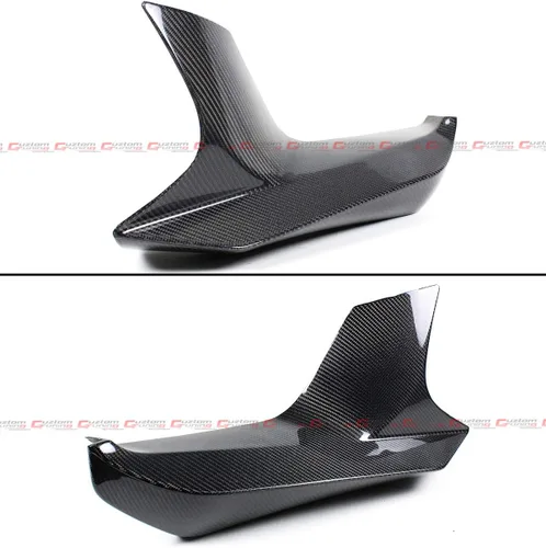 Vista 3 de 2 piezas de fibra de carbono estilo rendimiento parachoques delantero divisores labios compatibles para BMW F90 M5 2018-2019