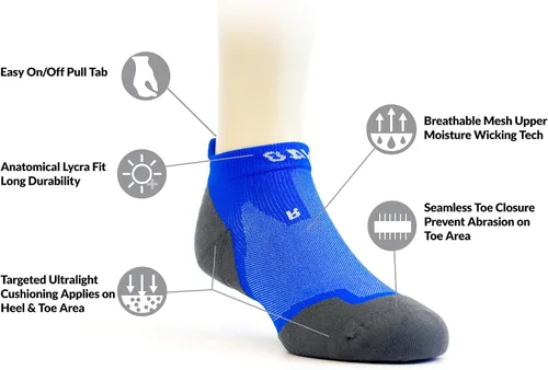 Vista 2 de Thirty48 - Calcetines deportivos ultraligeros unisex para correr, con puntera sin costuras, absorbe la humedad, acolchado