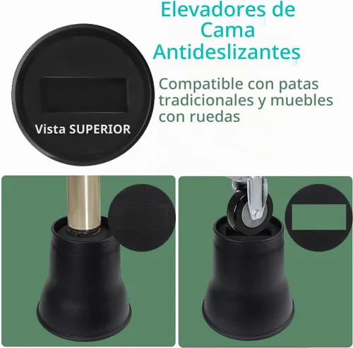 Vista 7 de MYMULIKE Elevadores de cama de 6 pulgadas, paquete de 6 elevadores de muebles de cama resistentes, elevadores de hasta 2200 libras para sofás