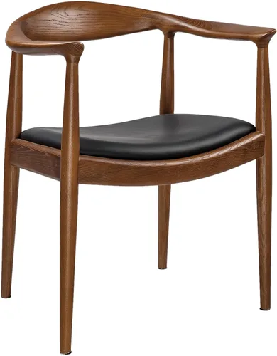 Vista 12 de Sillas de comedor de madera, sillas de comedor modernas de mediados de siglo (negro) Ash Wood Frame, PU Upholstered Seat, Ergonomic Support, Fully